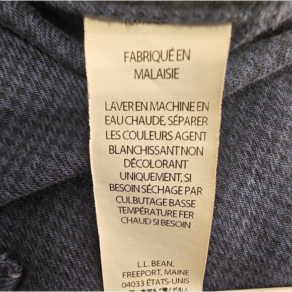 LL Bean Men's Collared Button Up Cotton Shirt Blue & Black XL - Picture 9 of 12